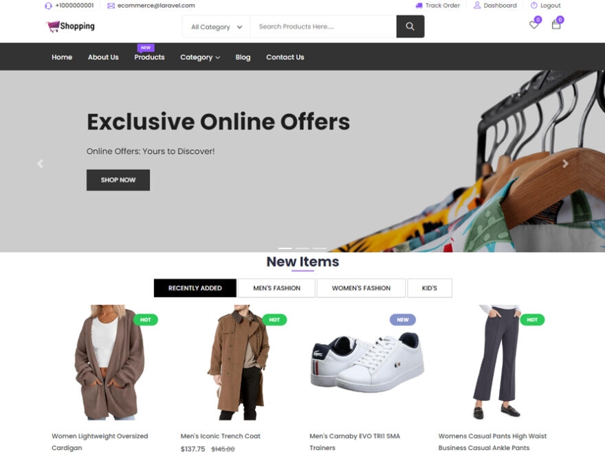 Premium download Ecommerce System PHP Laravel with database MySQL